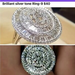 Elegant Silver Tone Women's Ring